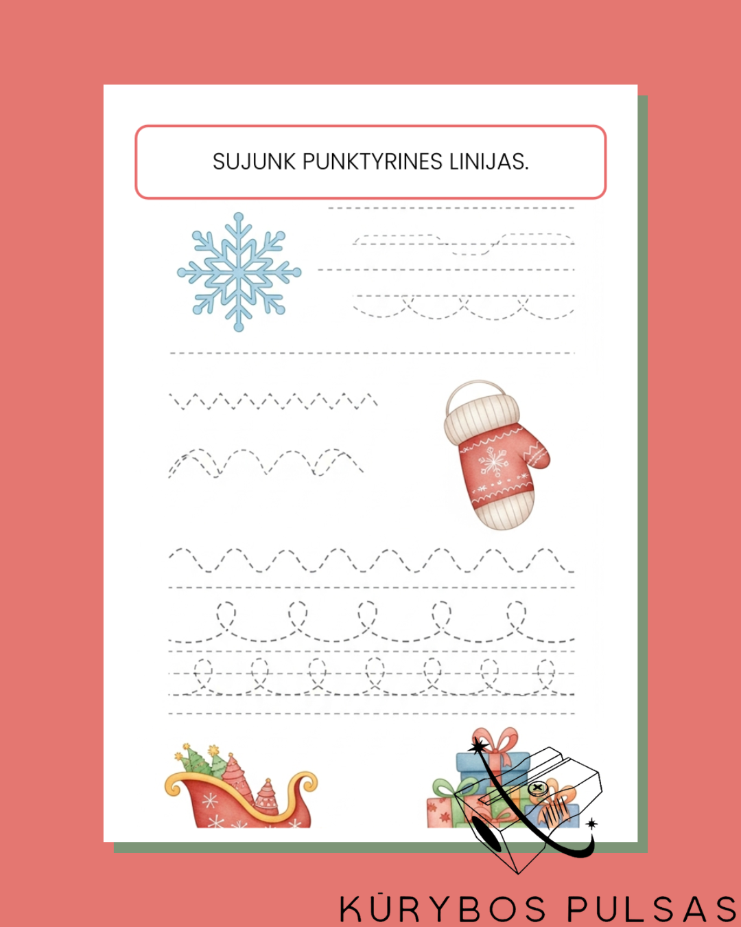 Knygelė „Pasiruošk pirmajai klasei. Kalėdų leidimas“