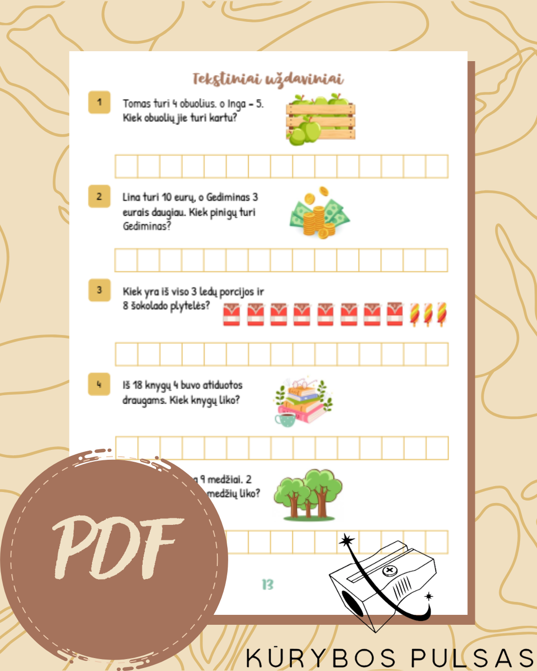 Knygelė „Skaičiai ir skaičiavimai“ 1 klasei (PDF)