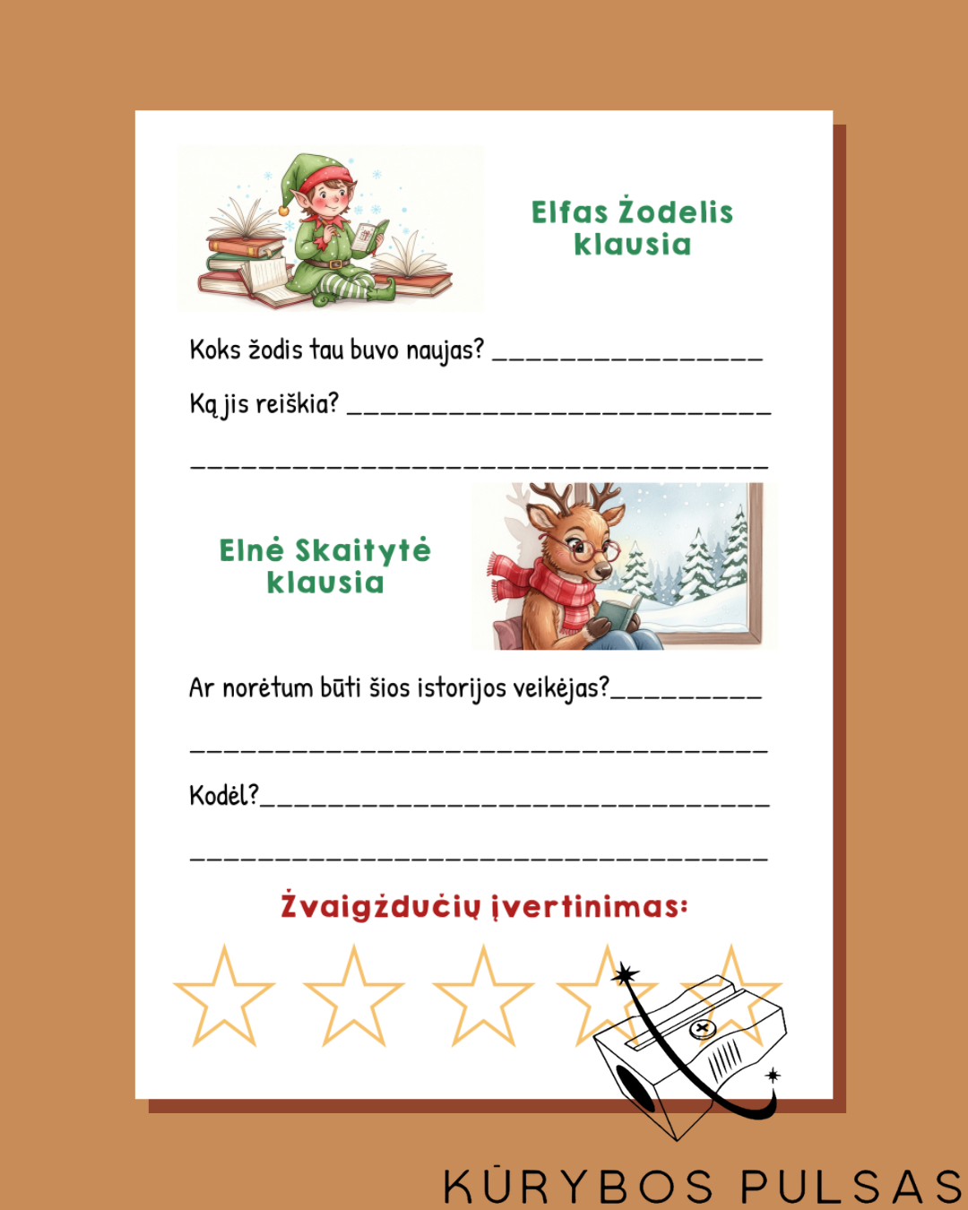 Skaitinių dienoraštis „Stebuklingos istorijos prie eglutės“