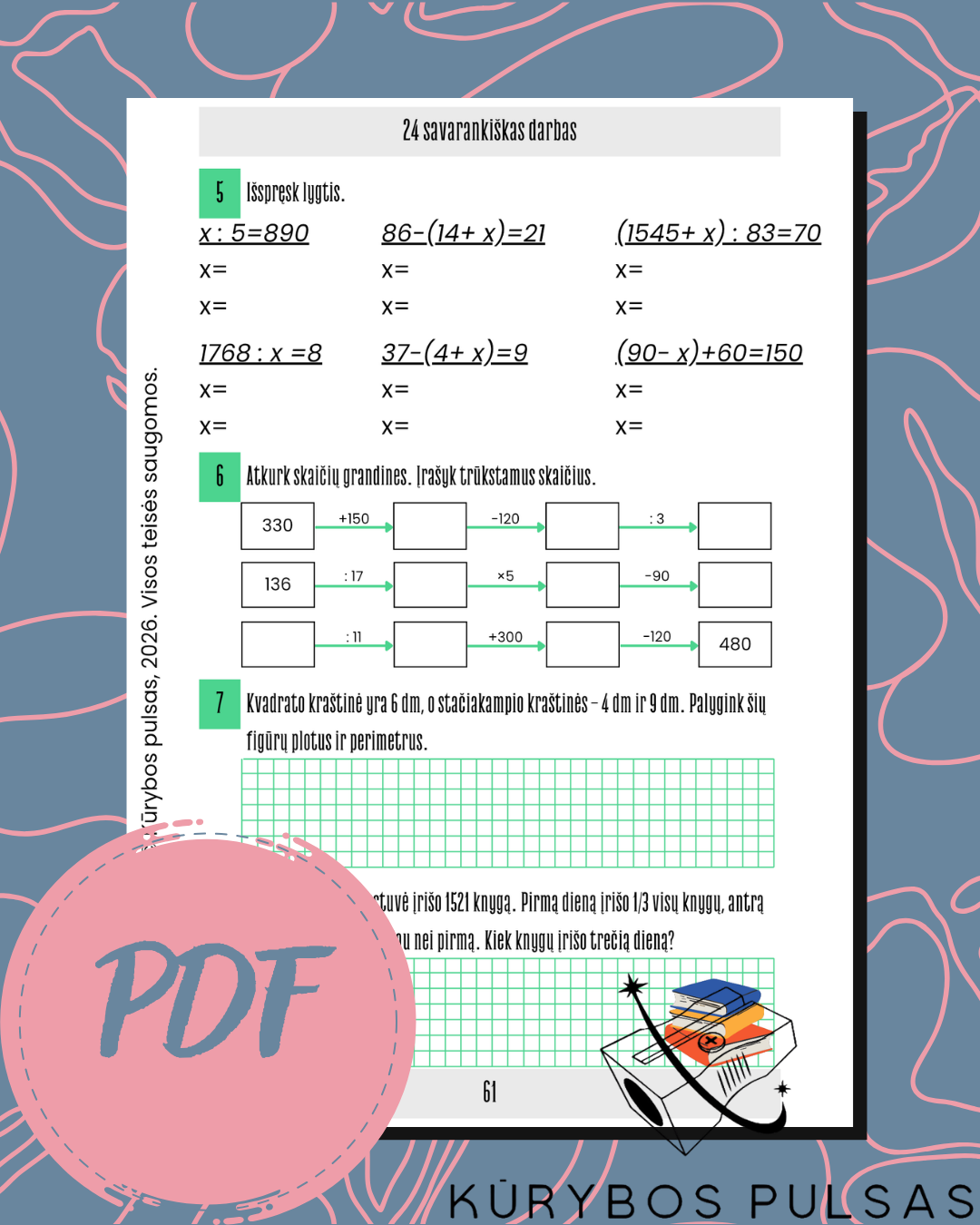 Savarankiško darbo užduotys 1–4 klasėms – rinkinys (PDF)