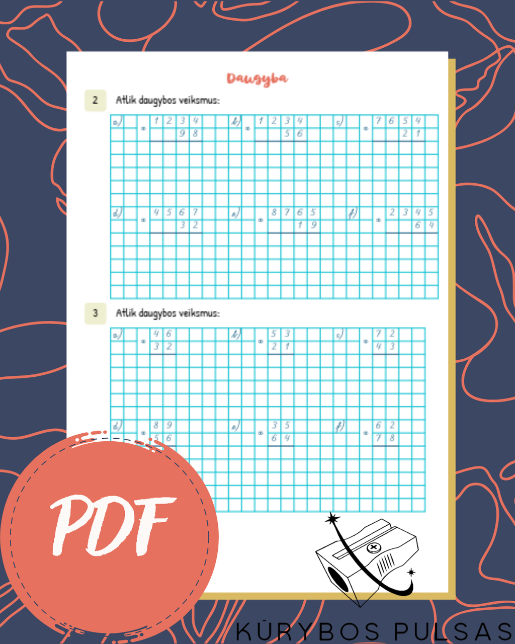 Knygelė „Skaičiai ir skaičiavimai“ 4 klasei (PDF)