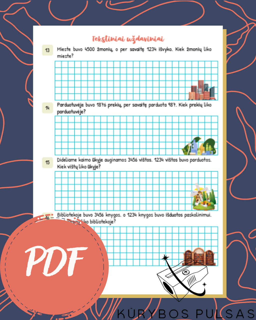 Knygelių „Skaičiai ir skaičiavimai“ 1–4 klasėms užduotys (PDF NEMOKAMAS)
