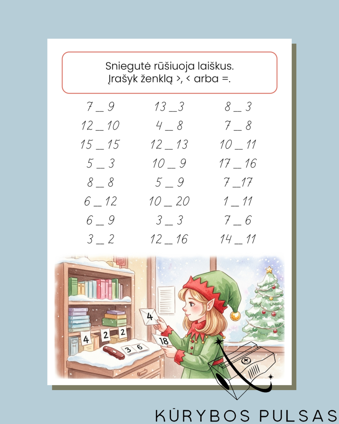 Knygelė „Kalėdinė matematikos kelionė su nykštukais“