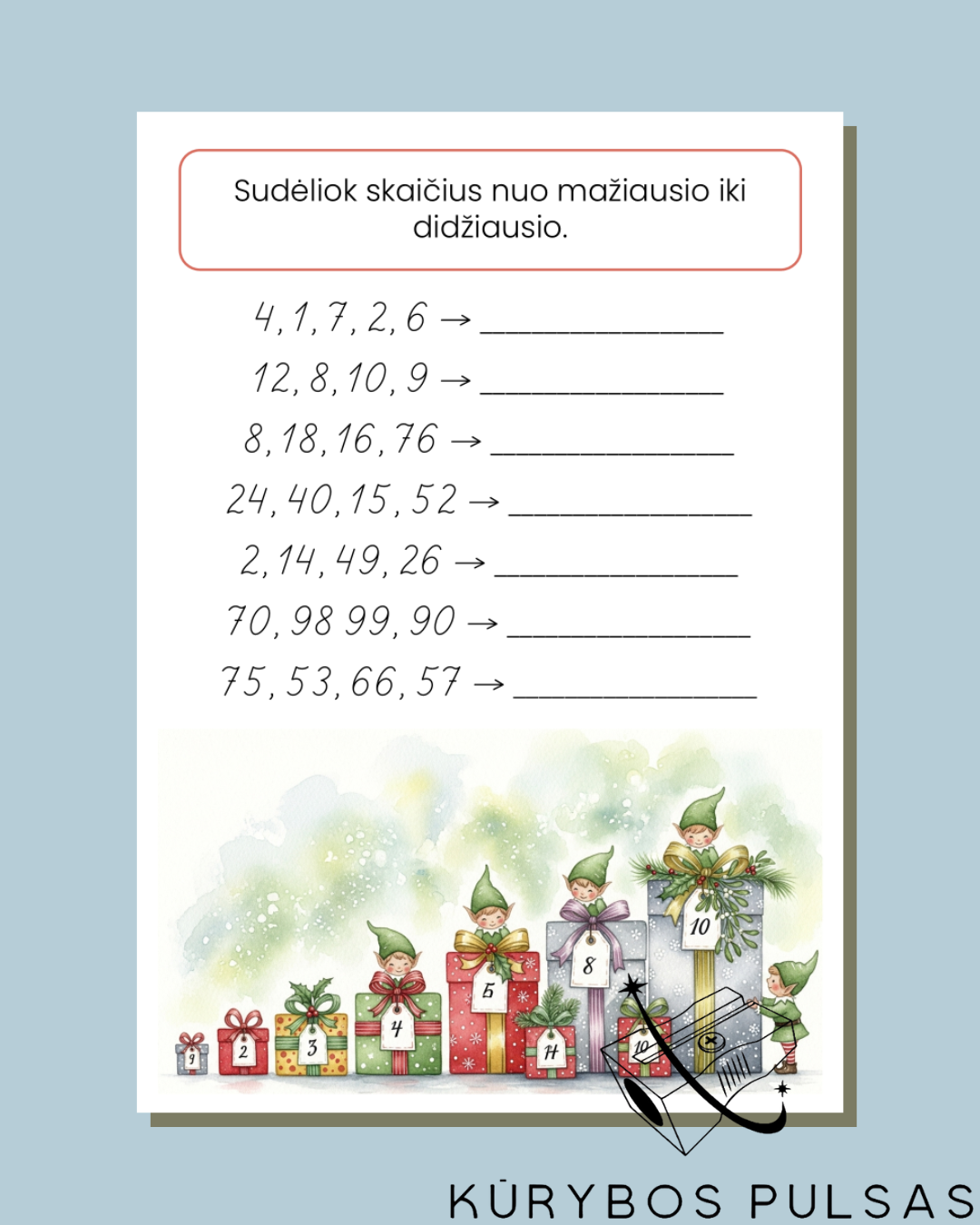 Knygelė „Kalėdinė matematikos kelionė su nykštukais“