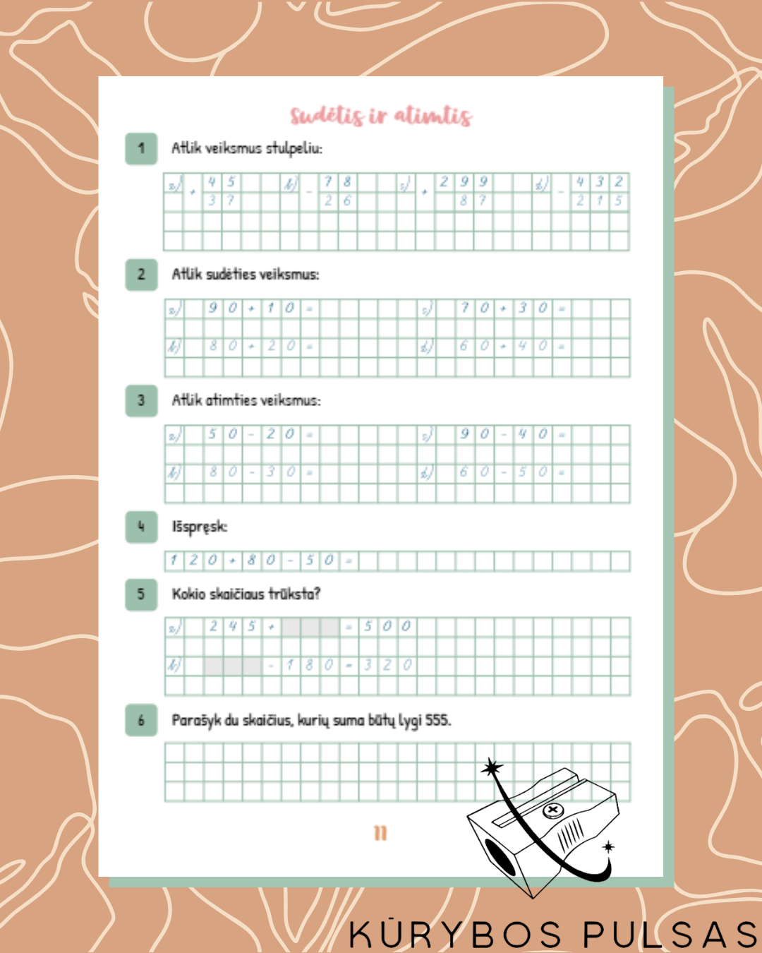 Knygelė „Skaičiai ir skaičiavimai“ 2 klasei
