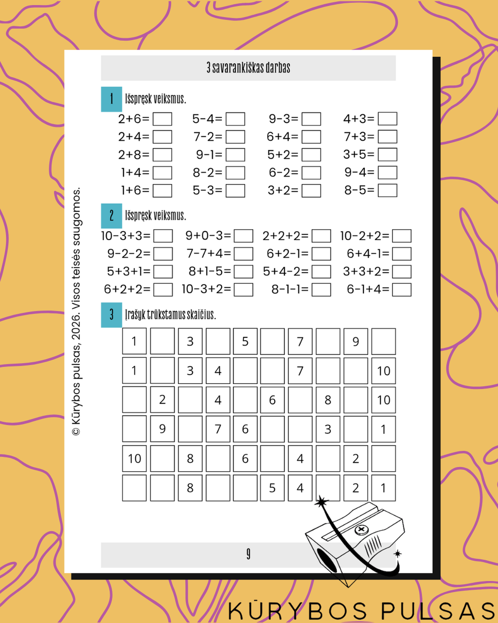 Savarankiško darbo užduotys 1–4 klasėms – RINKINYS (A5, spiralė)