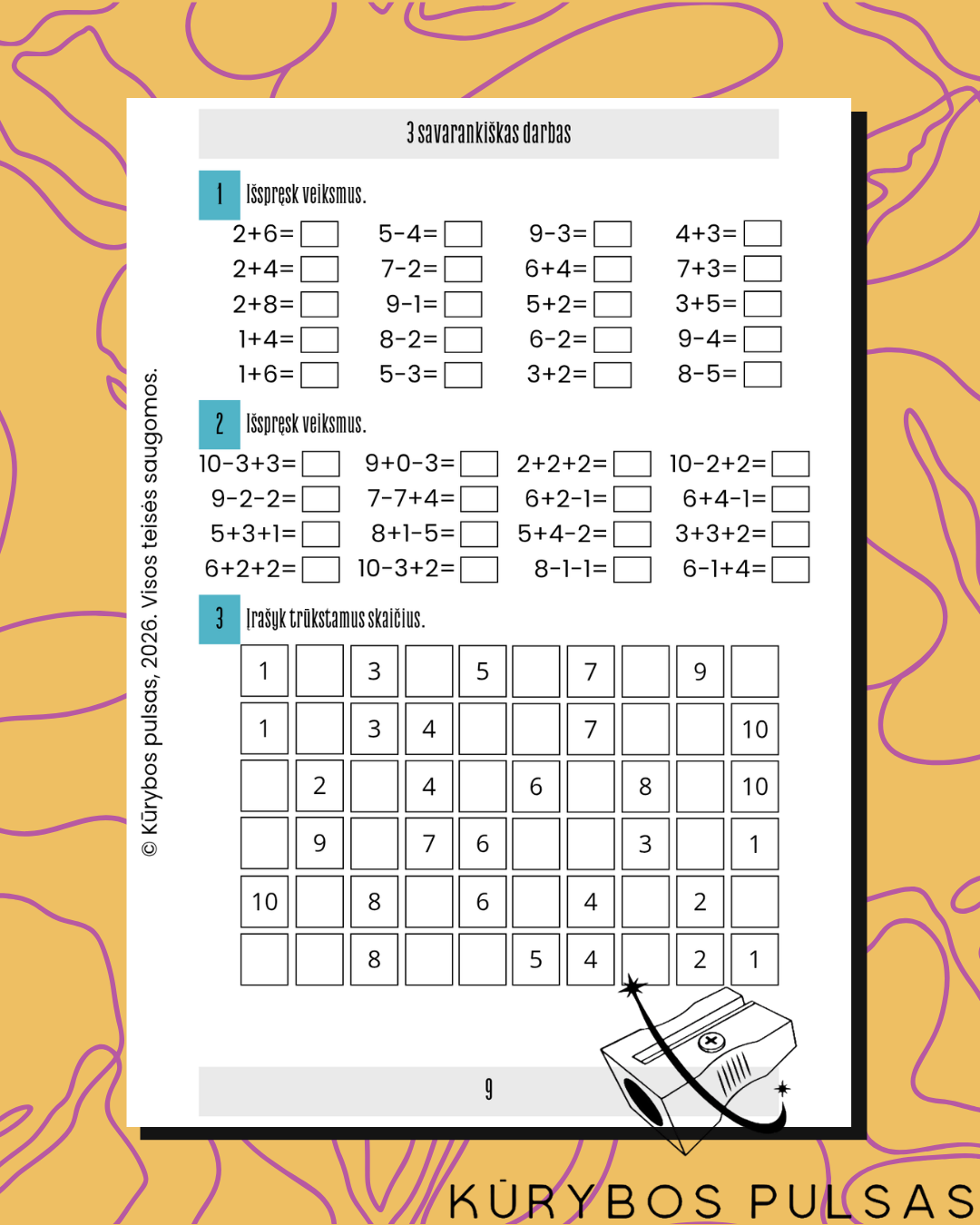 Savarankiško darbo užduotys 1–4 klasėms – RINKINYS (A5, spiralė)