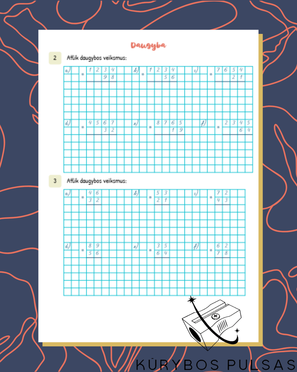 Knygelių „Skaičiai ir skaičiavimai“ 1–4 klasėms RINKINYS