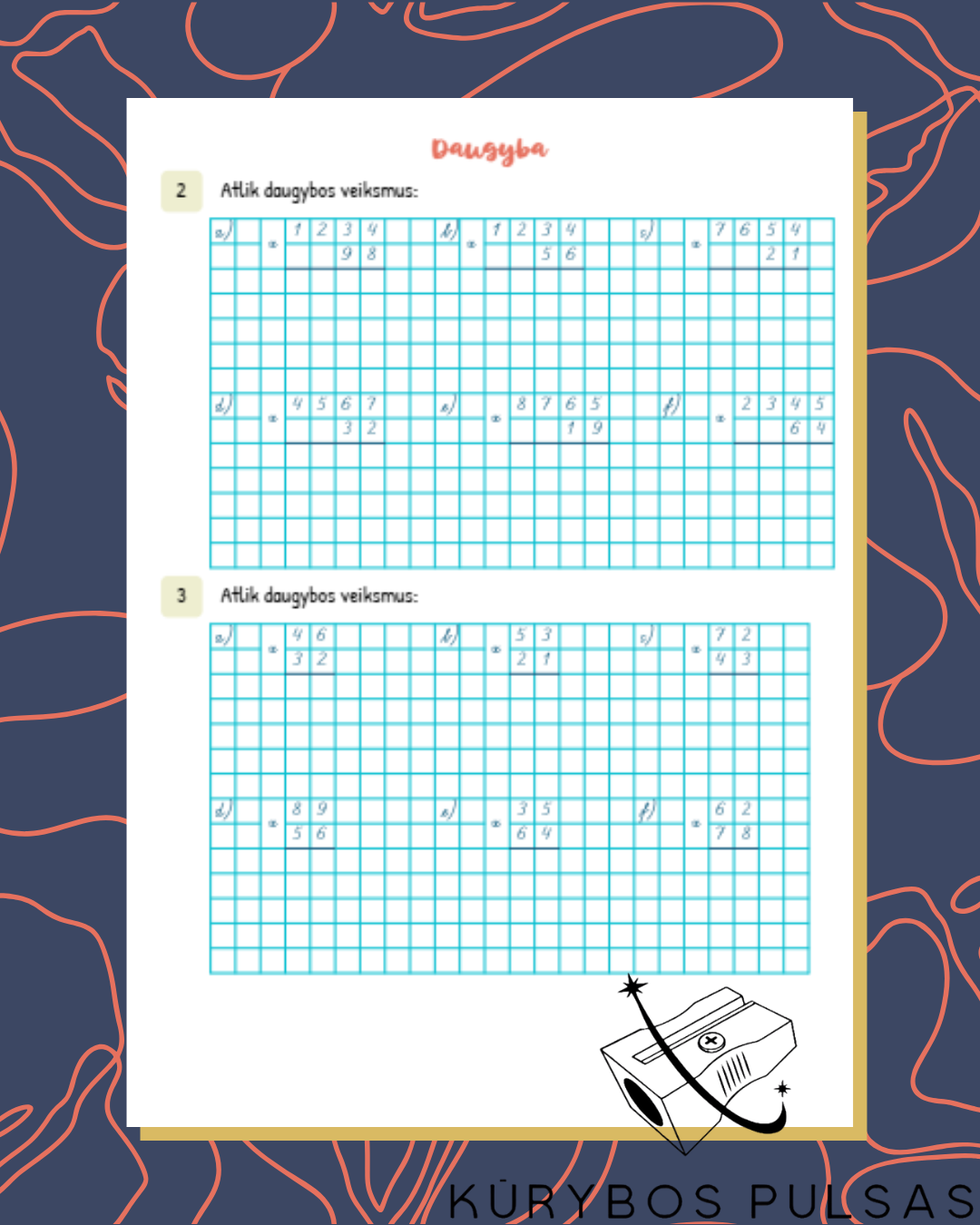 Knygelių „Skaičiai ir skaičiavimai“ 1–4 klasėms RINKINYS