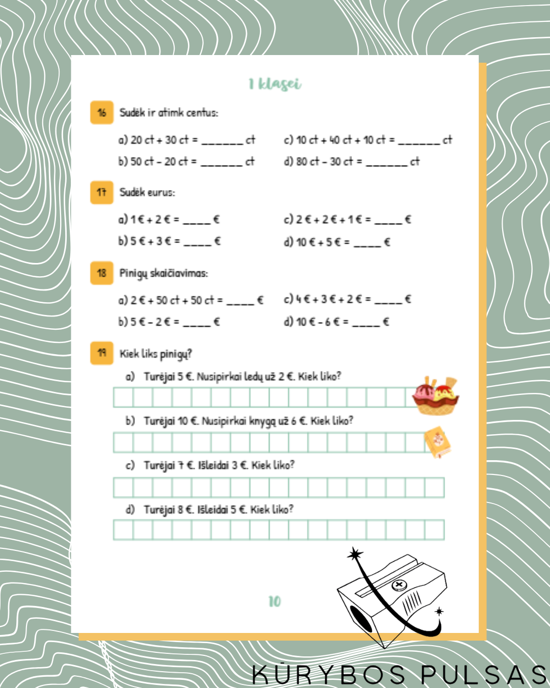 Knygelė „Finansiniai skaičiavimai“ 1 klasei