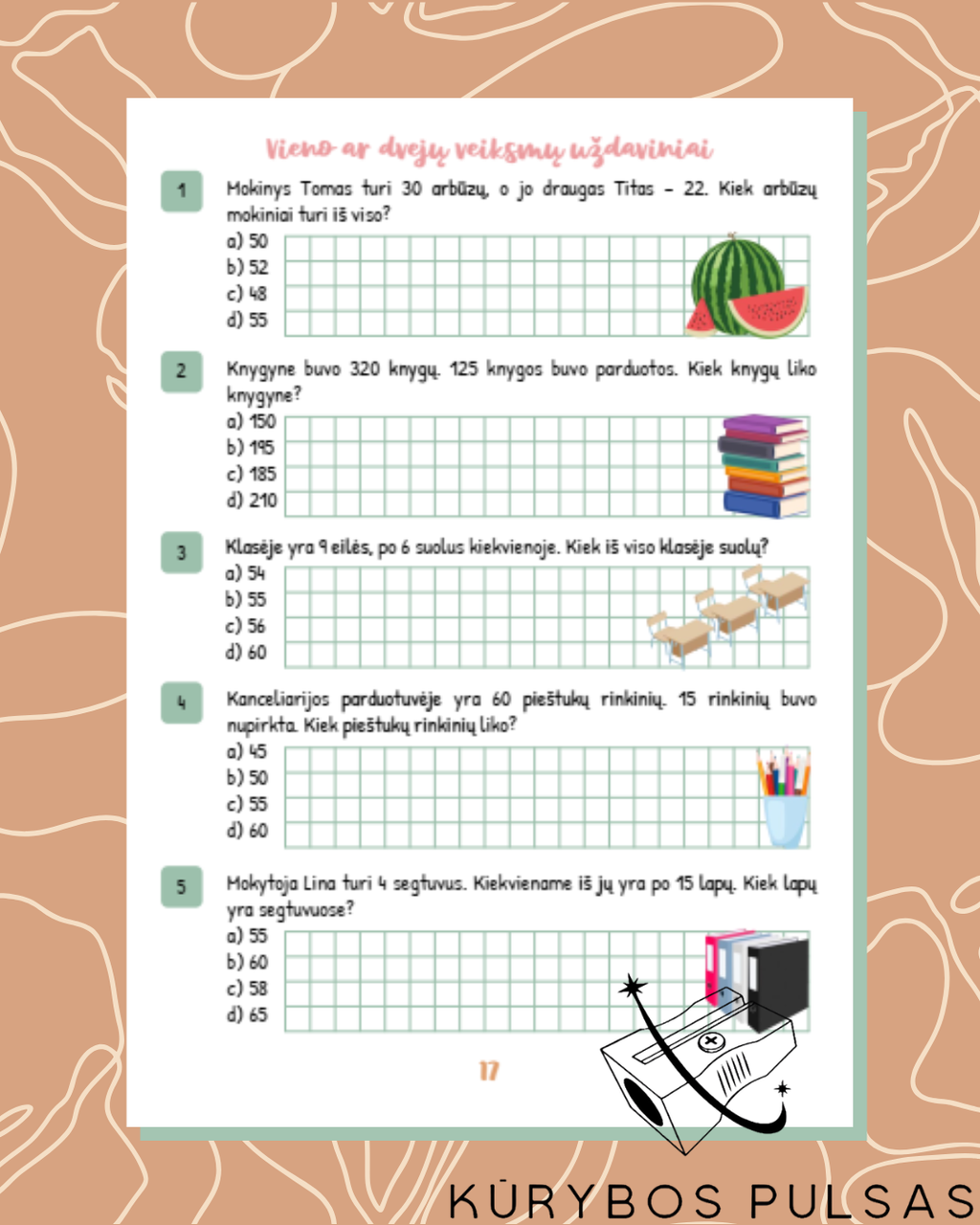 Knygelių „Skaičiai ir skaičiavimai“ 1–4 klasėms RINKINYS