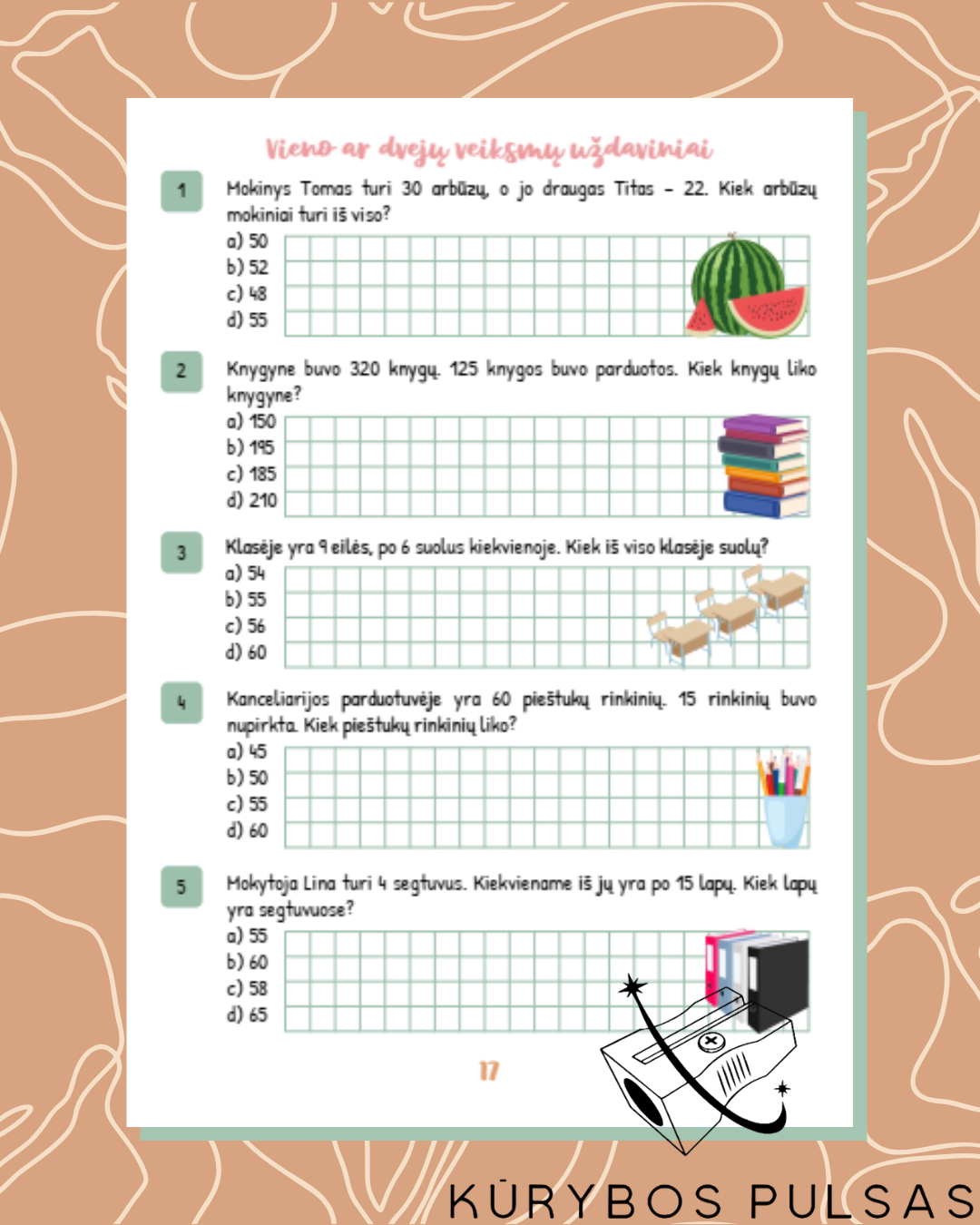 Knygelių „Skaičiai ir skaičiavimai“ 1–4 klasėms RINKINYS
