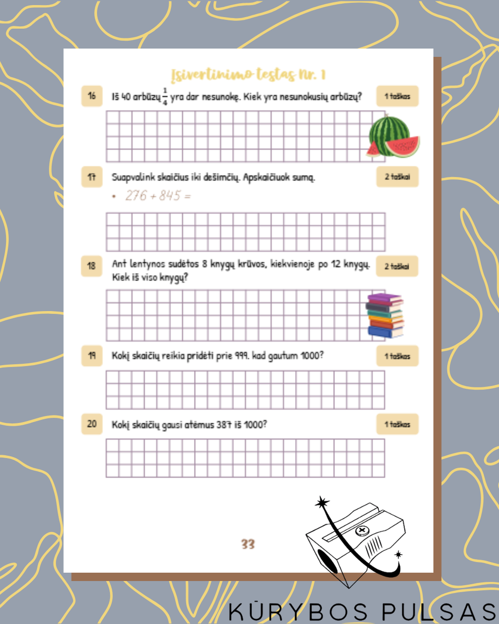 Knygelių „Skaičiai ir skaičiavimai“ 1–4 klasėms RINKINYS