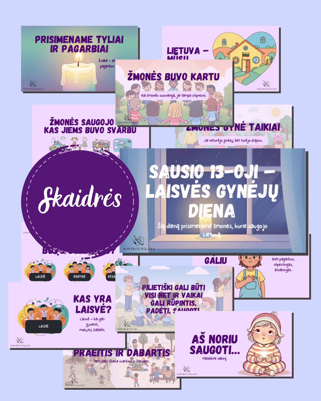 Sausio 13-oji – Laisvės gynėjų diena | Paruoštas ugdymo priemonių rinkinys 1–4 klasėms