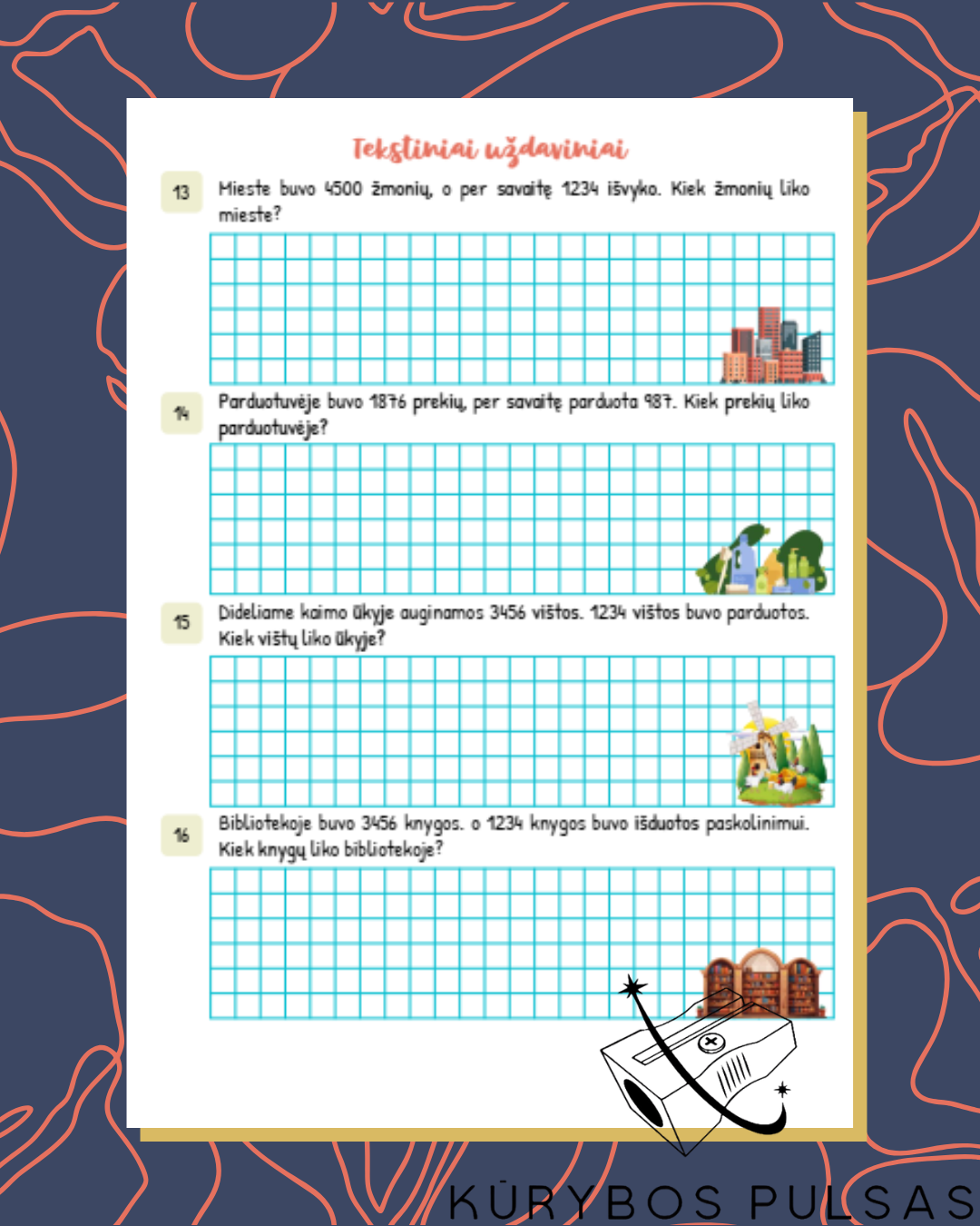 Knygelių „Skaičiai ir skaičiavimai“ 1–4 klasėms RINKINYS