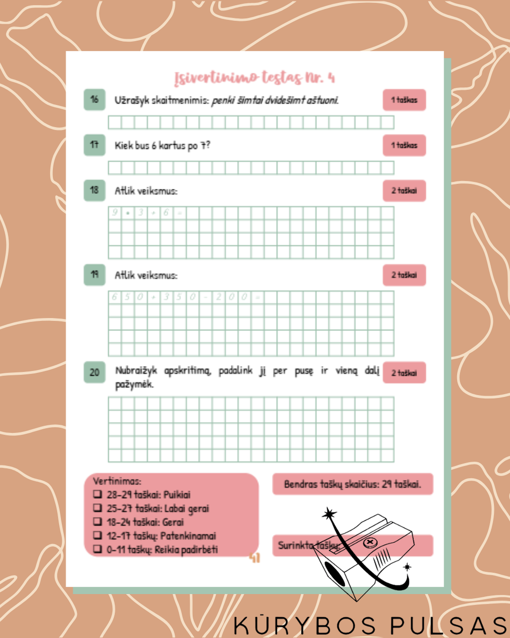 Knygelių „Skaičiai ir skaičiavimai“ 1–4 klasėms RINKINYS