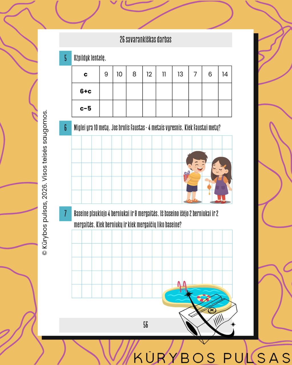 Savarankiško darbo užduotys 1–4 klasėms – RINKINYS (A5, spiralė)