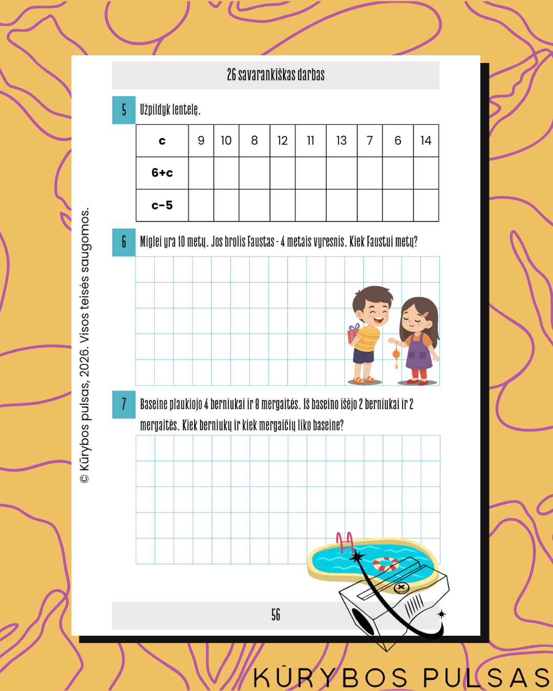 Savarankiško darbo užduotys 1–4 klasėms – RINKINYS (A5, spiralė)