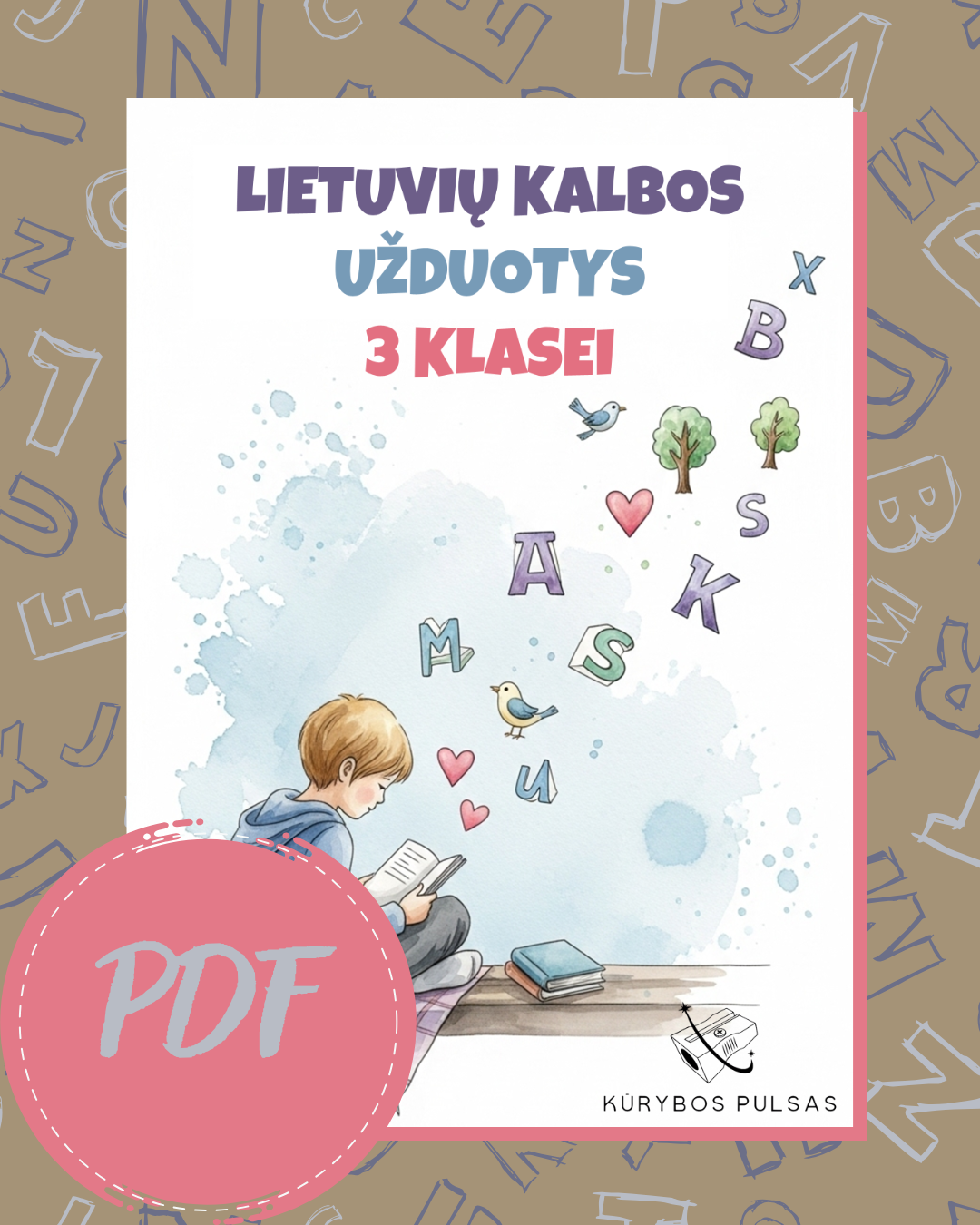 Lietuvių kalbos užduočių knyga 3 klasei (PDF)