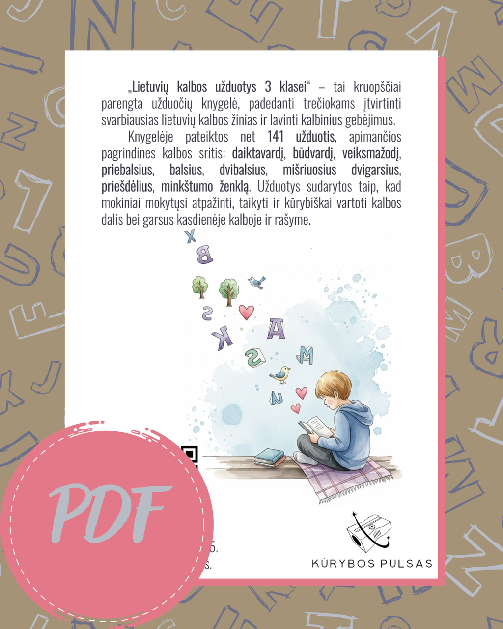 Lietuvių kalbos užduočių knyga 3 klasei (PDF)