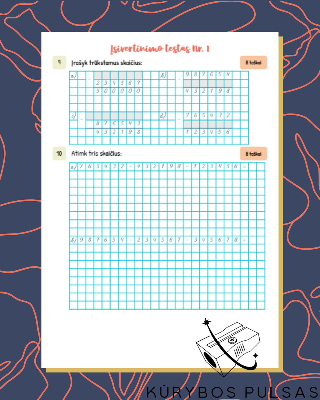 Knygelių „Skaičiai ir skaičiavimai“ 1–4 klasėms RINKINYS