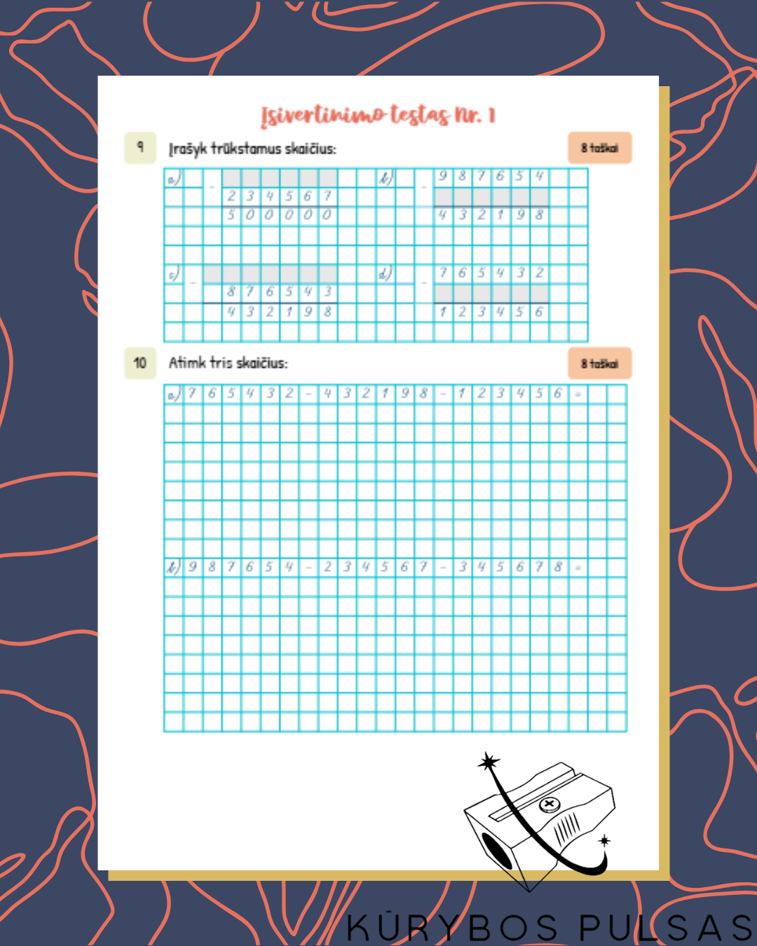 Knygelių „Skaičiai ir skaičiavimai“ 1–4 klasėms RINKINYS
