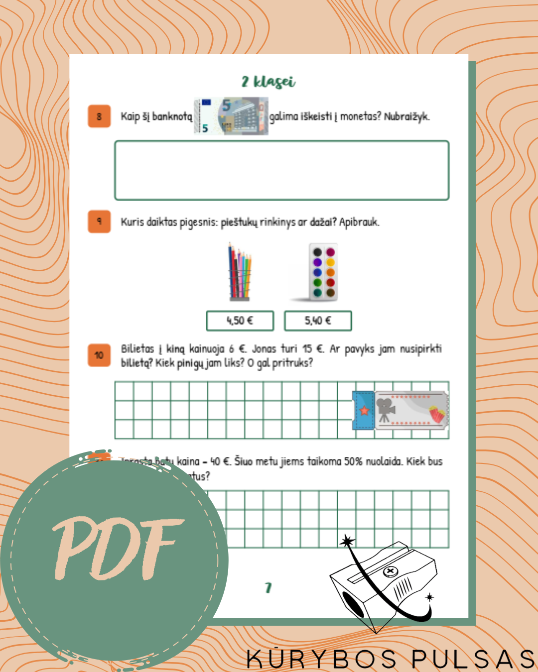 Knygelė „Finansiniai skaičiavimai“ 2 klasei (PDF)