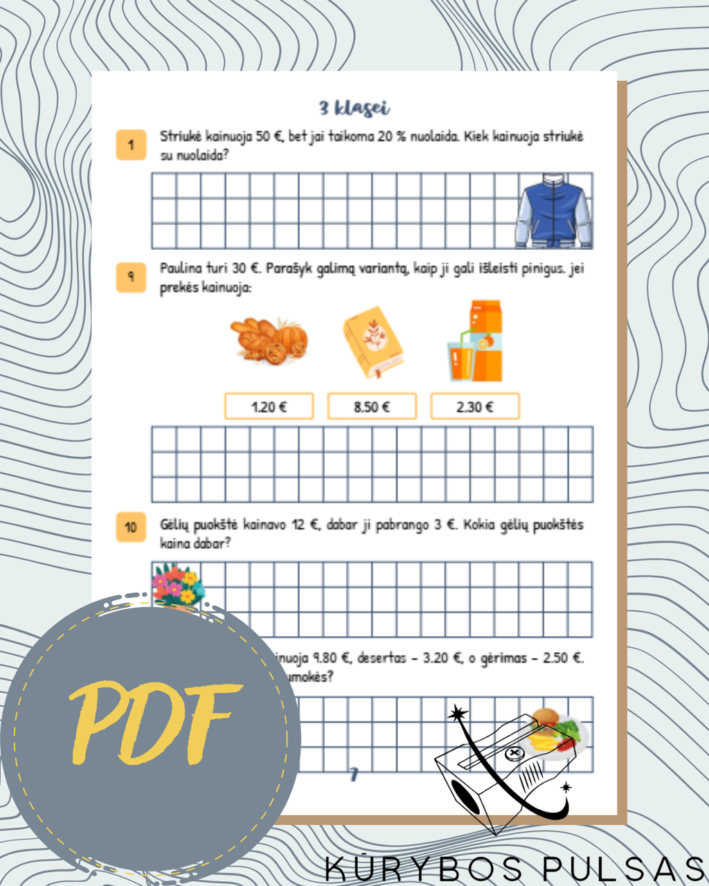 Knygelių „Finansiniai skaičiavimai“ 1–4 klasėms užduotys (PDF NEMOKAMAS)