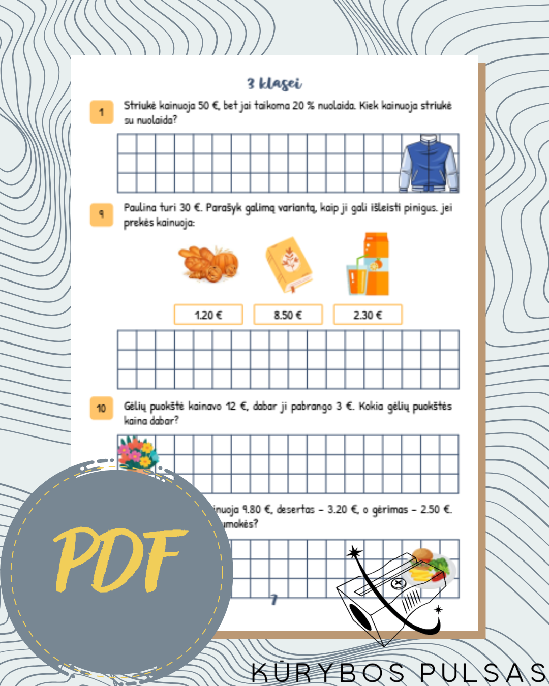 Knygelių „Finansiniai skaičiavimai“ 1–4 klasėms užduotys (PDF NEMOKAMAS)