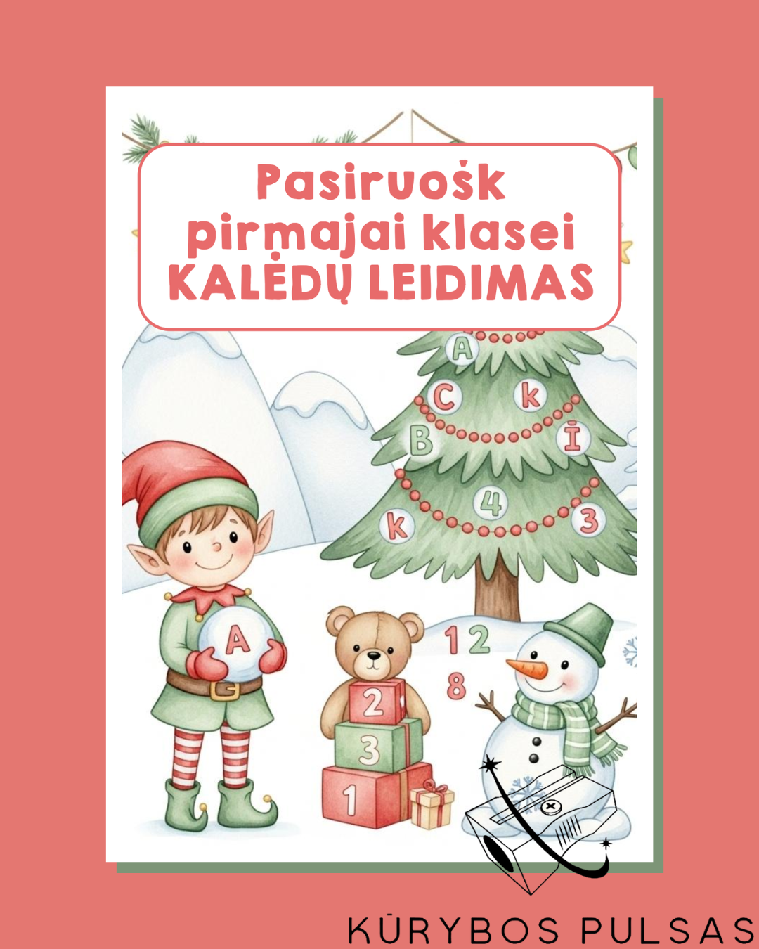 Knygelė „Pasiruošk pirmajai klasei. Kalėdų leidimas“