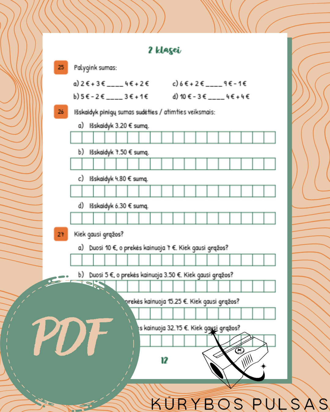 Knygelė „Finansiniai skaičiavimai“ 2 klasei (PDF)