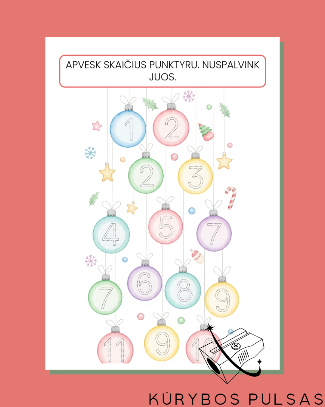 Knygelė „Pasiruošk pirmajai klasei. Kalėdų leidimas“