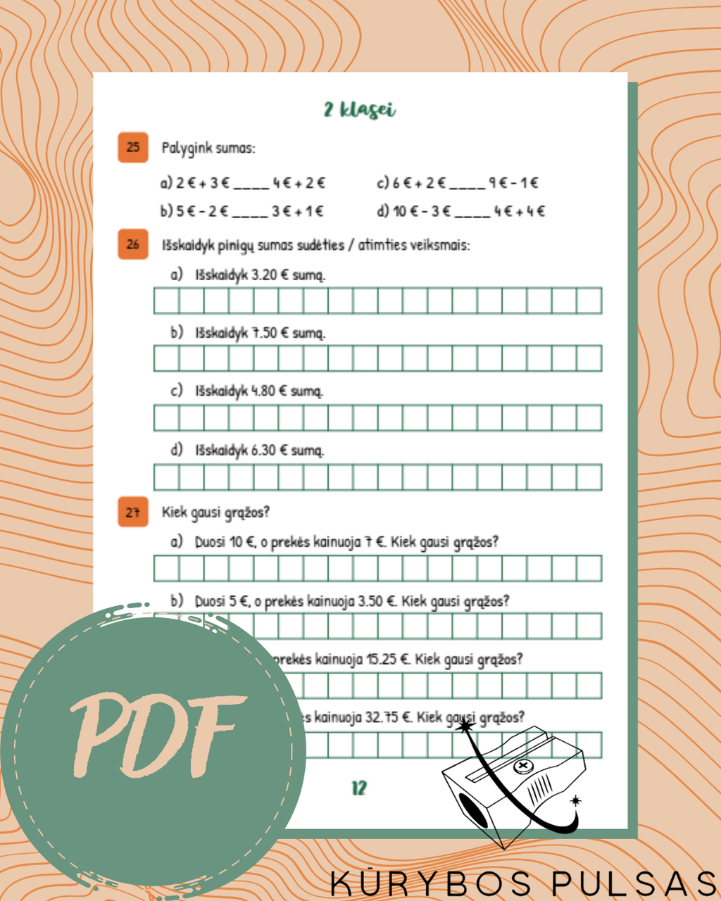 Knygelių „Finansiniai skaičiavimai“ 1–4 klasėms užduotys (PDF NEMOKAMAS)