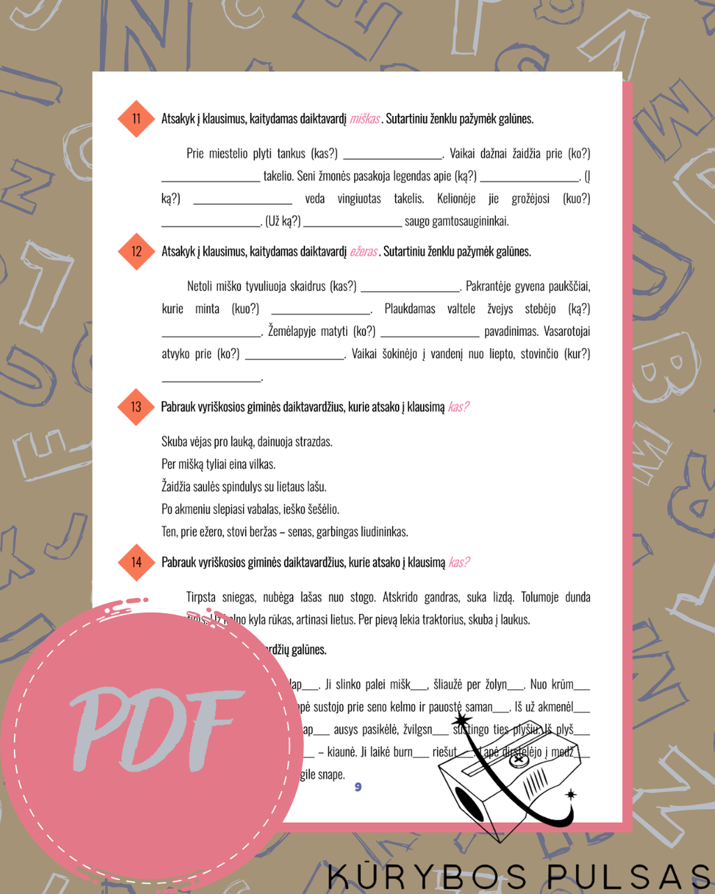 Lietuvių kalbos užduočių knyga 3 klasei (PDF)