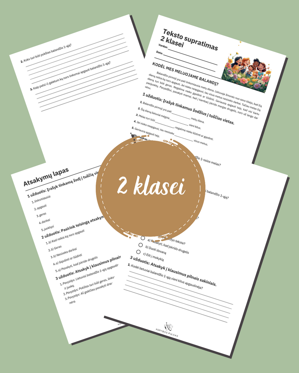 Balandžio 1-oji: Juokų ir Melagių diena – pamokos rinkinys 1–4 klasėms (skaidrės + teksto supratimas + užduotys)