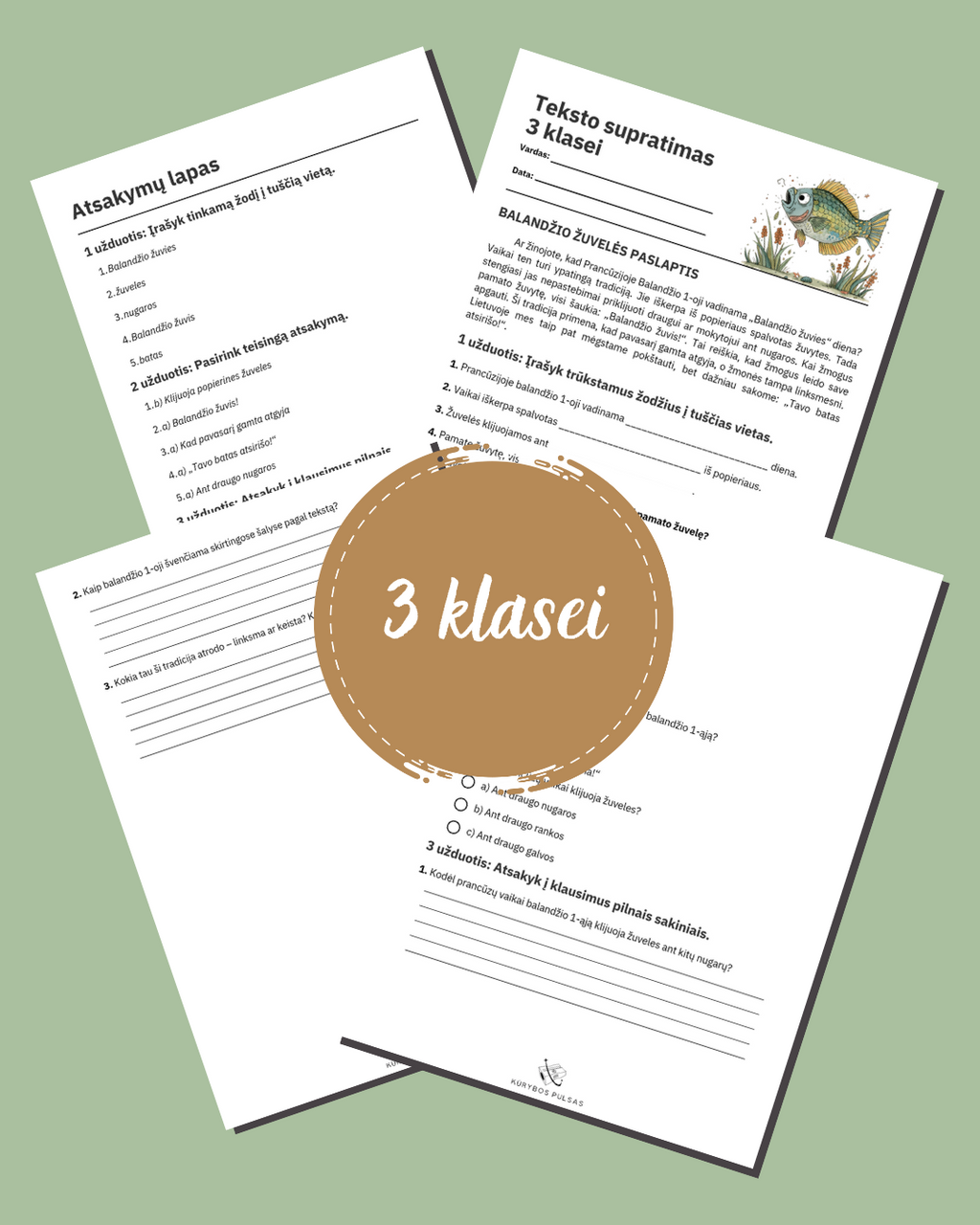 Balandžio 1-oji: Juokų ir Melagių diena – pamokos rinkinys 1–4 klasėms (skaidrės + teksto supratimas + užduotys)