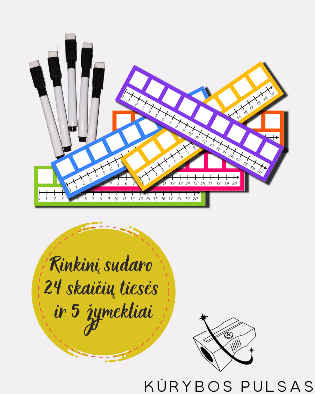 Skaičių tiesių ir žymeklių rinkinys