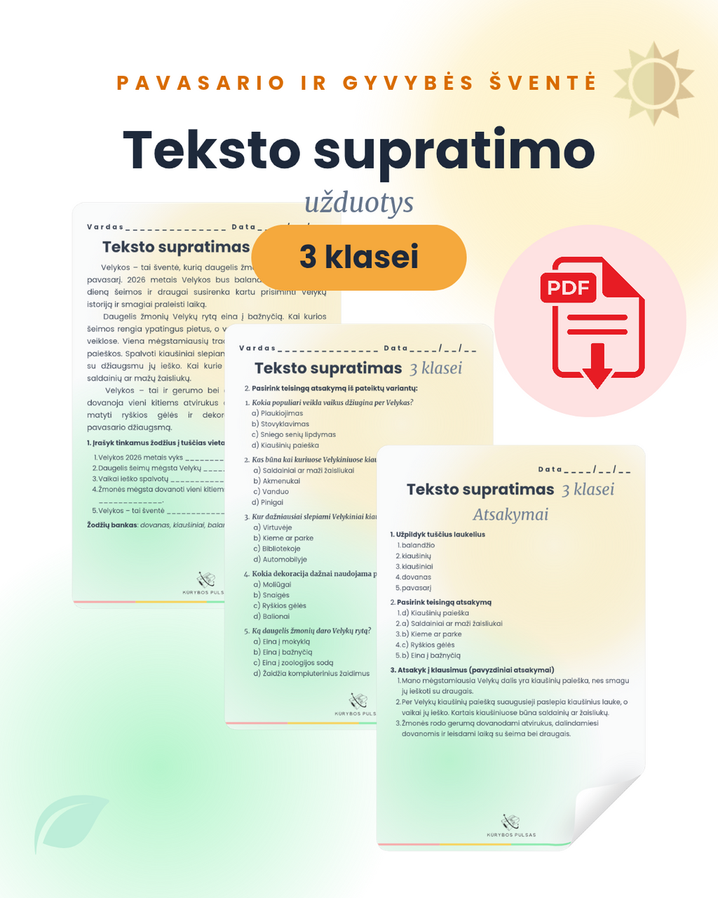 Velykos | Paruoštas ugdymo priemonių rinkinys 1–4 klasėms