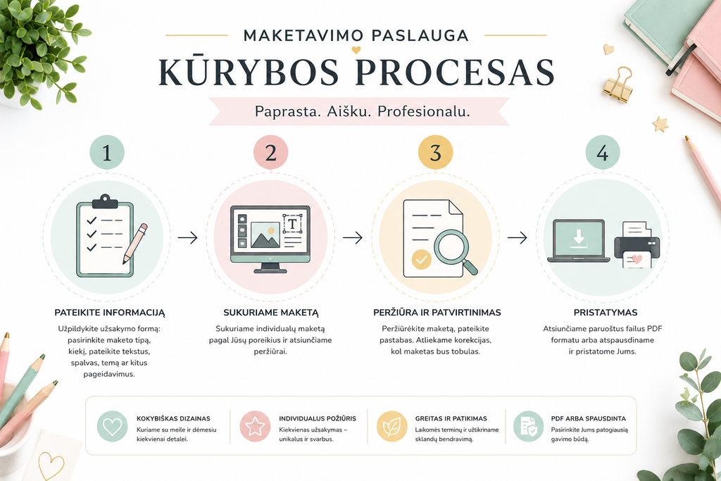 Individualus maketavimas: diplomai, padėkos, pažymėjimai, kvietimai ir kt.