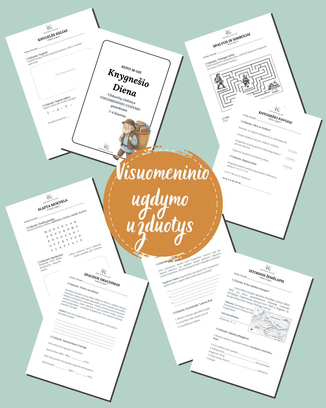 Knygnešio dienos pamokos rinkinys 1–4 klasėms (skaidrės + užduotys) PDF