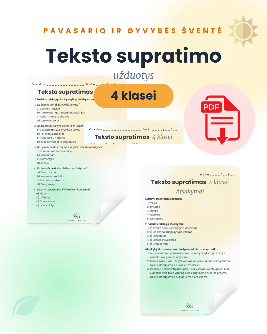 Velykos | Paruoštas ugdymo priemonių rinkinys 1–4 klasėms